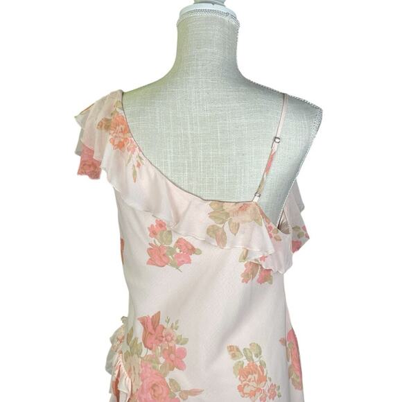 NWT Free People Alma Floral Midi Dress Size M Petal Pink Asymmetrical Hem Fairy - Picture 9 of 11